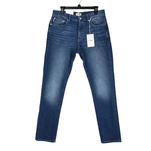 DL1961 Theo Relaxed Tapered Blue Jeans Mens 32x32 North Beach Wash Stretch NWT